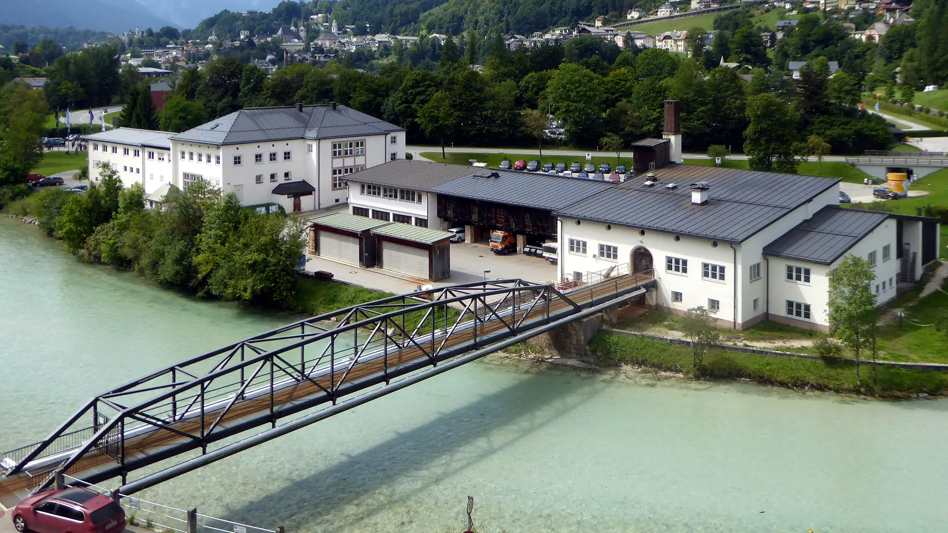 Berchtesgaden, Gleisbrücke beim salzbergwerk