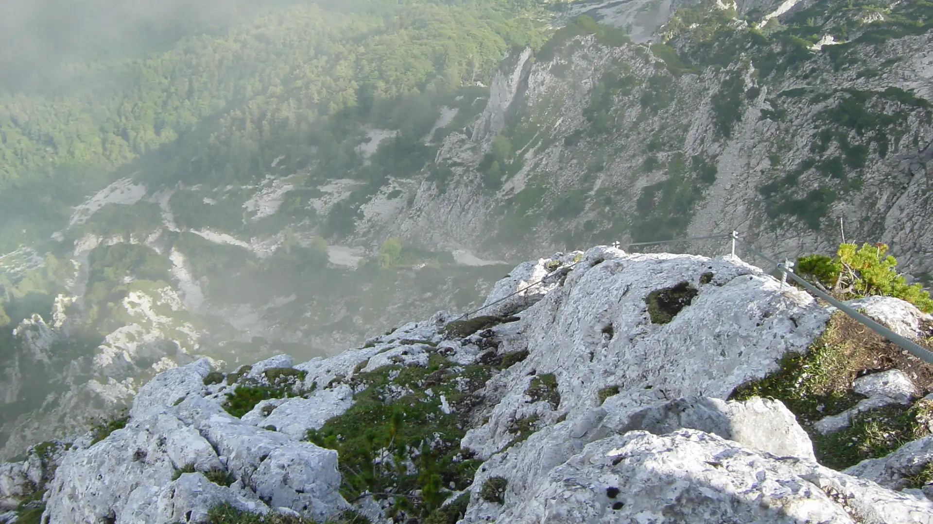 Aufnahme des Pindinger Klettersteigs von oben